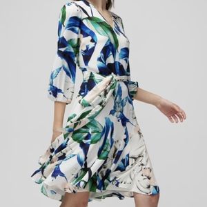 WHBM Elena Floral L Ecru Dress - Size 6